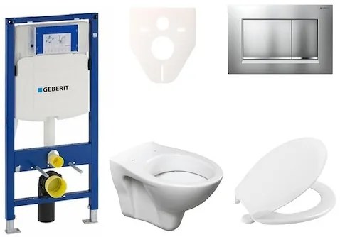 Cenovo zvýhodnený závesný WC set Geberit do ľahkých stien / predstenová montáž + WC Ceramia S-Line Pro 111.300.00.5NR7