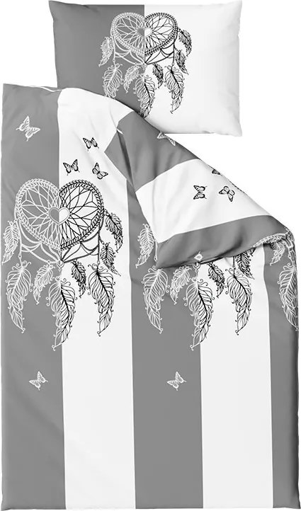 Obliečky z mikrovlákna TIRSO sivo-biele Rozmer obliečky: 2 ks 70 x 90 cm | 200 x 220 cm