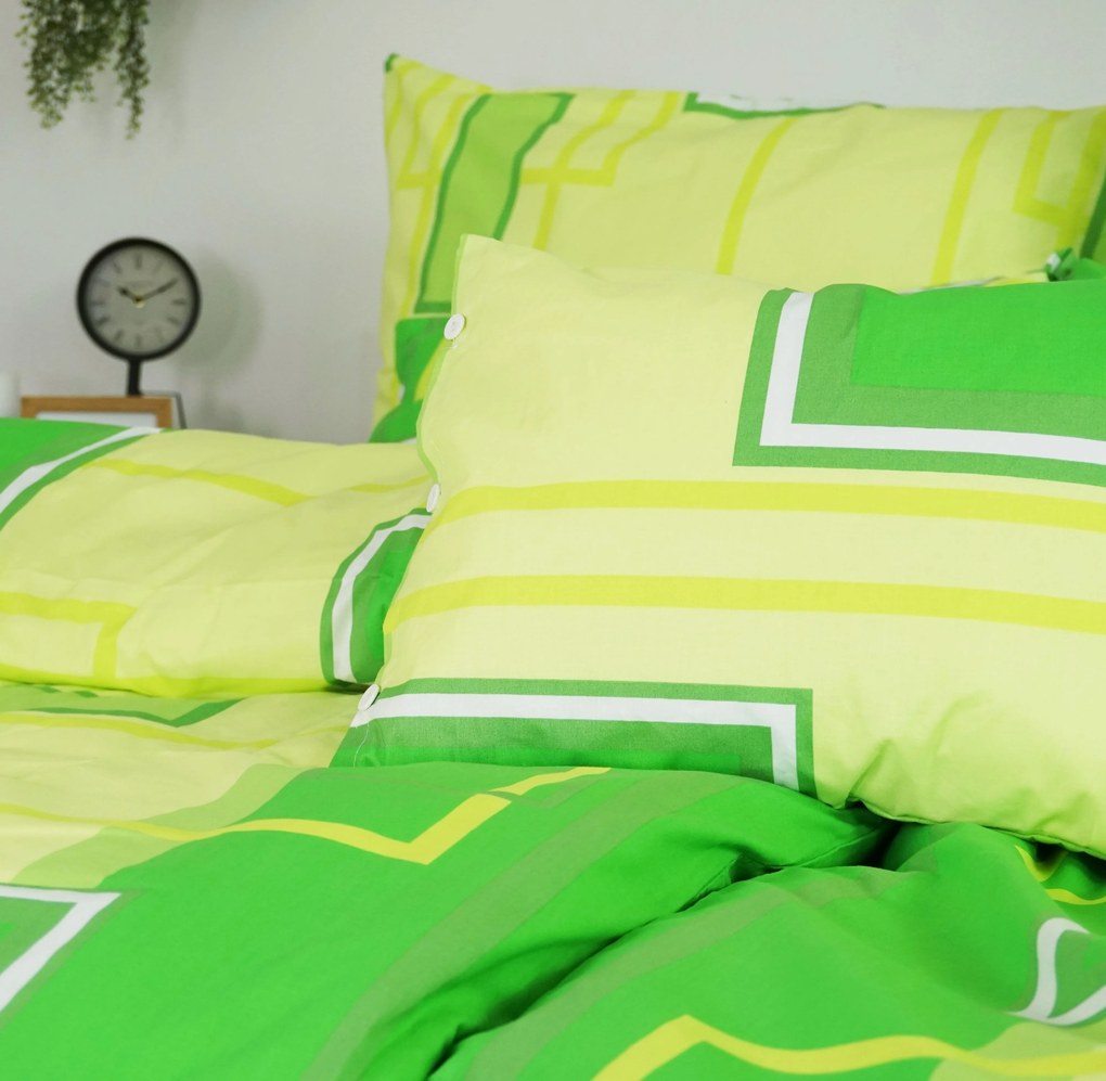 Obliečky kocky 3 zelené EMI: Štandardný set jednolôžko obsahuje 1x 140x200 + 1x 70x90