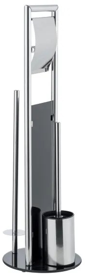 WENKO 24075800 - WC súprava RAVINA 20x707 cm nerez/strieborná/čierna