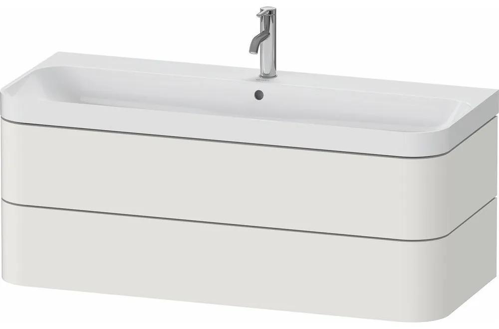 DURAVIT Happy D.2 Plus c-shaped závesná skrinka s nábytkovým umývadlom s otvorom, 2 zásuvky, 1175 x 490 x 480 mm, nordická biela matná lakovaná, HP4349O39390000