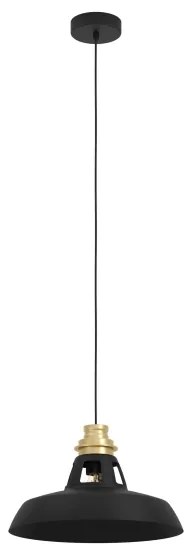 Eglo 390229 - Luster na lanku ESPINARDO 1xE27/40W/230V čierna/zlatá
