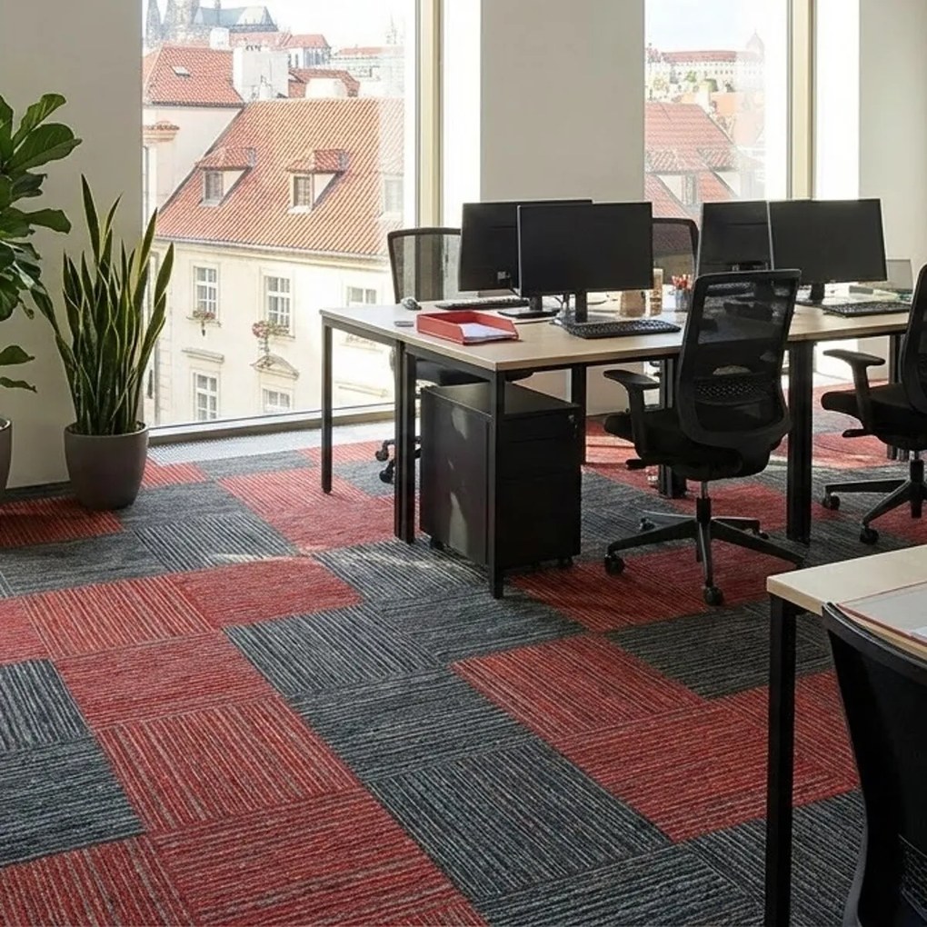 Kobercový štvorec Coral 58309 Bitumen hnedý 50 x 50 cm, chodba / predsieň, Tapibel