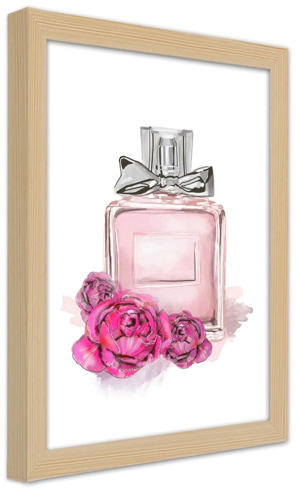 Gario Plagát Kvety a parfum vo flakóne Farba rámu: Bez rámu, Rozmery: 30 x 45 cm