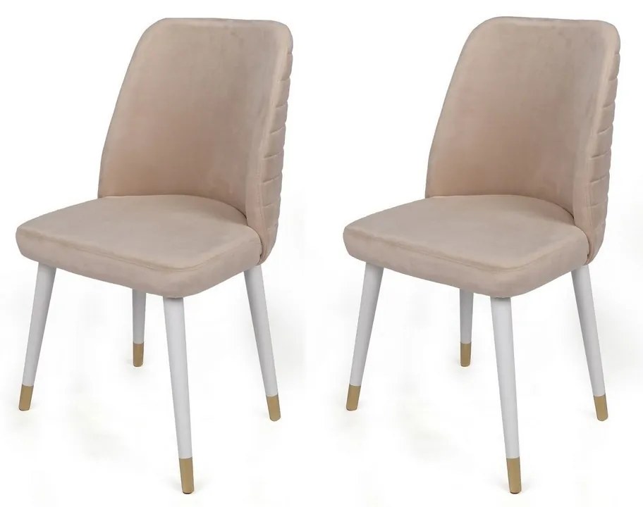 Súprava jedálenských stoličiek Hugo Cream and White, 2 ks
