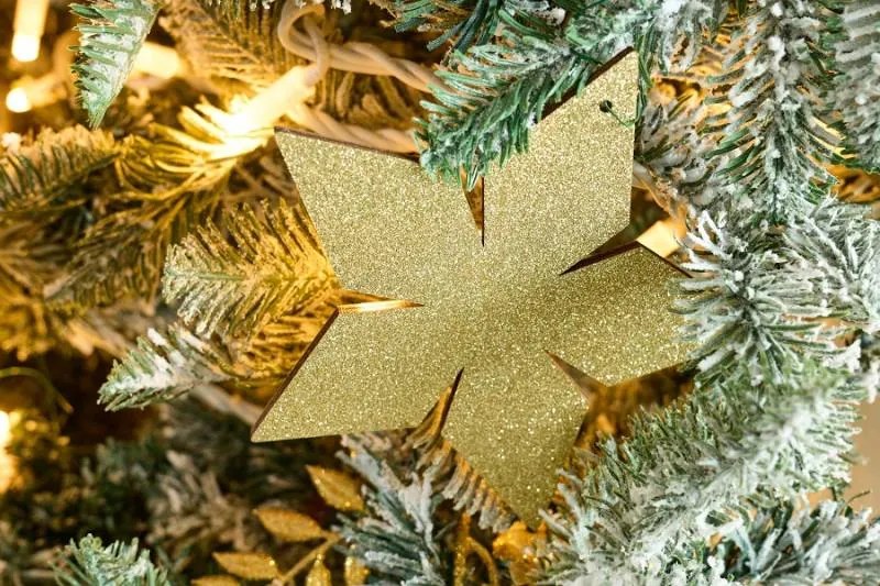 DECOLED Umělý vánoční stromek bílý, 180 cm, smrček Flock s 2D a 3D jehličím