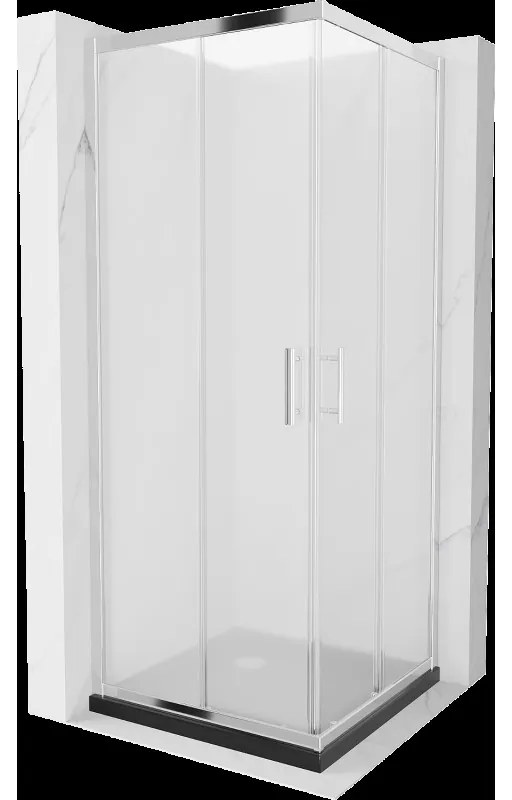 Mexen Rio štvorcová sprchová kabína 90 x 90 cm, inovať, chrómová + závesný bidet Flat, čierna - 860-090-090-01-30-4070