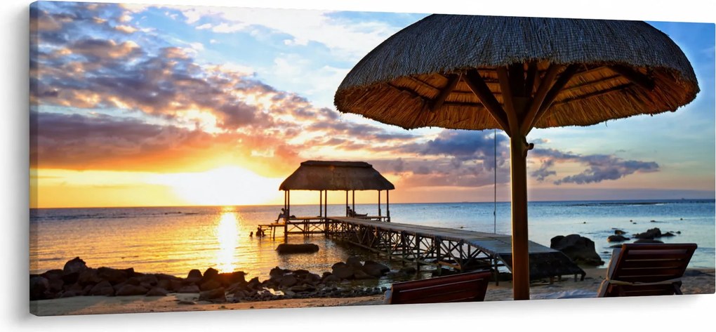Obraz - Západ slnka na Mauríciu (120x50 cm)