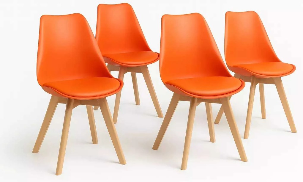 LuxuryForm DESIGN Jedálenská stolička BALI - oranžová - SET 4 kusy