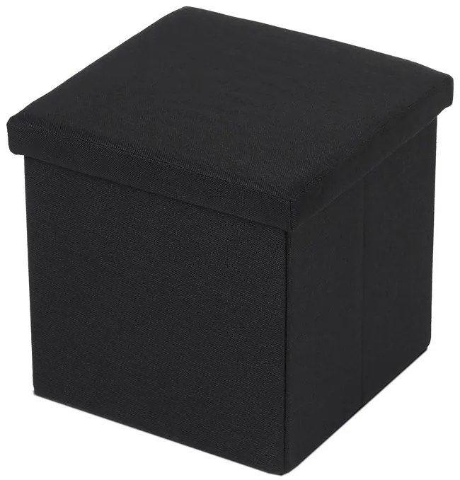 Autronic BONTEC Taburet s úložným priestorom, čierna, látka, TAB-461 BK2 Farba: Čierna