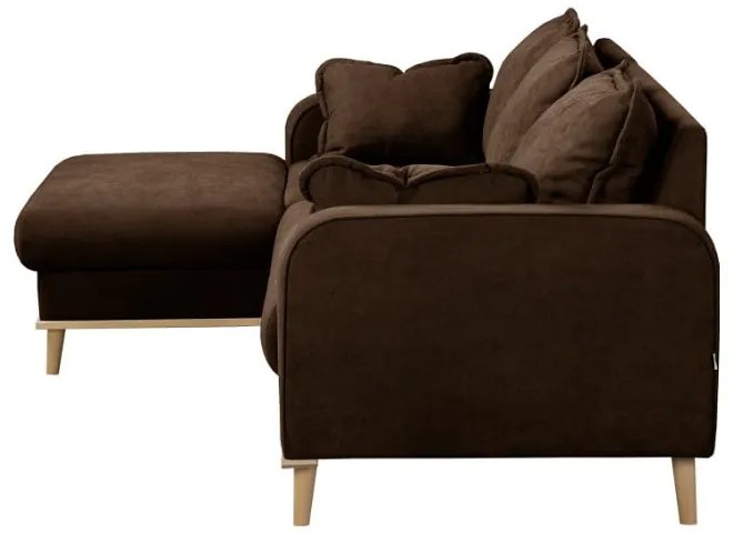 Tmavohnedá rohová pohovka (ľavý roh) Beata - Ropez