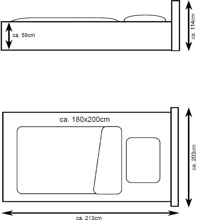 Posteľ Reve 180x200 cm, holubia šedá látka