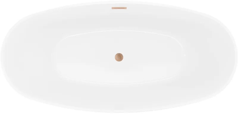 Mexen Lira, voľne stojaca vaňa, vzor, 170 × 80 cm, biela lesklá, medený prepad, 52831708000-65