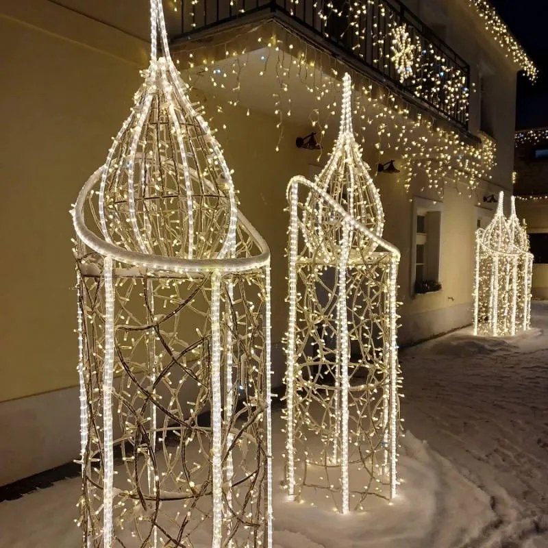 DECOLED LED světelný řetěz FLASH, 5 m, teple bílá, 60 diod, IP44, bílý kabel