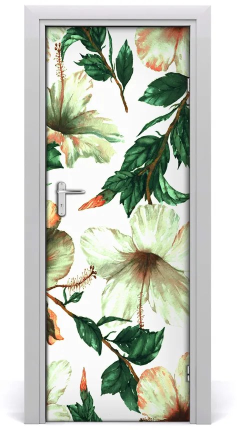 Samolepiace fototapety na dvere hibiskus 95x205 cm