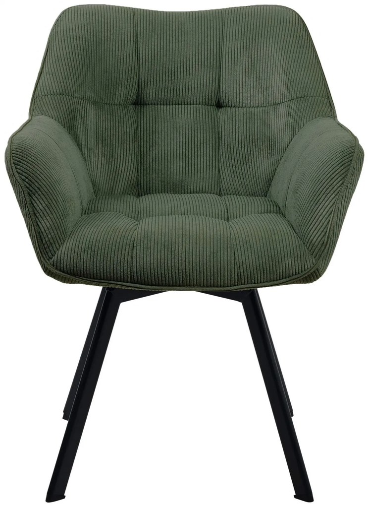 Jedálenská stolička Jordi Cord - zelená