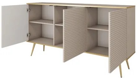 Komoda Oanisew K160, Farby:: biela / biela + zlatá