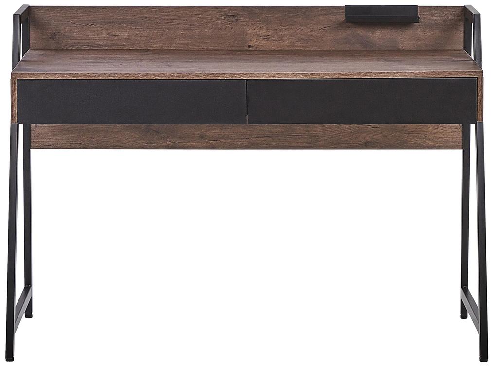 Zostava kancelárskeho nábytku tmavé drevo/čierna FOSTER/HARWICH Beliani