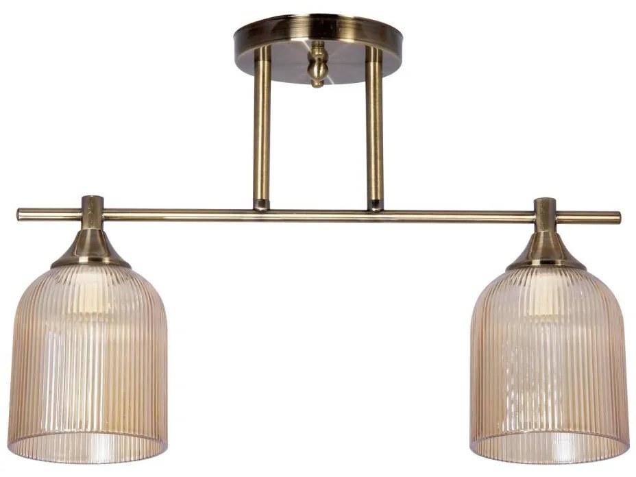 Luster na tyči 2xE14/60W/230V mosadz