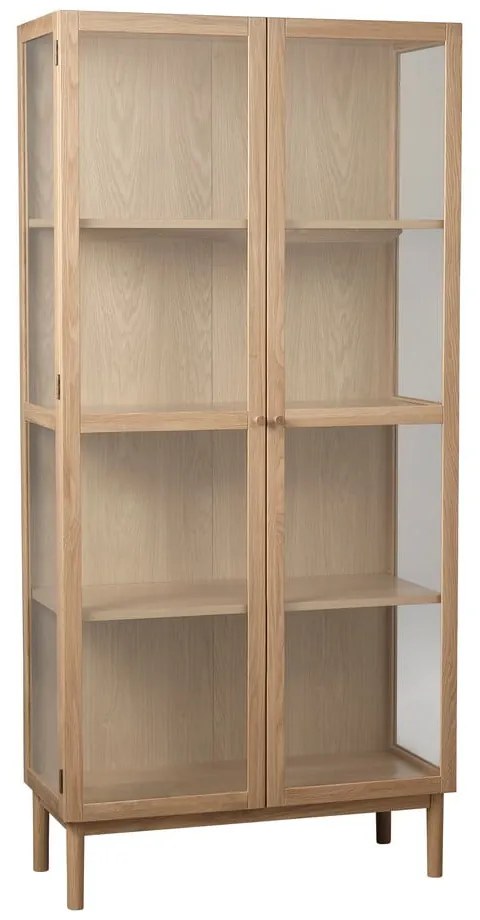 Vitrína z dubového dreva v prírodnej farbe 190x90 cm Elba – Unique Furniture