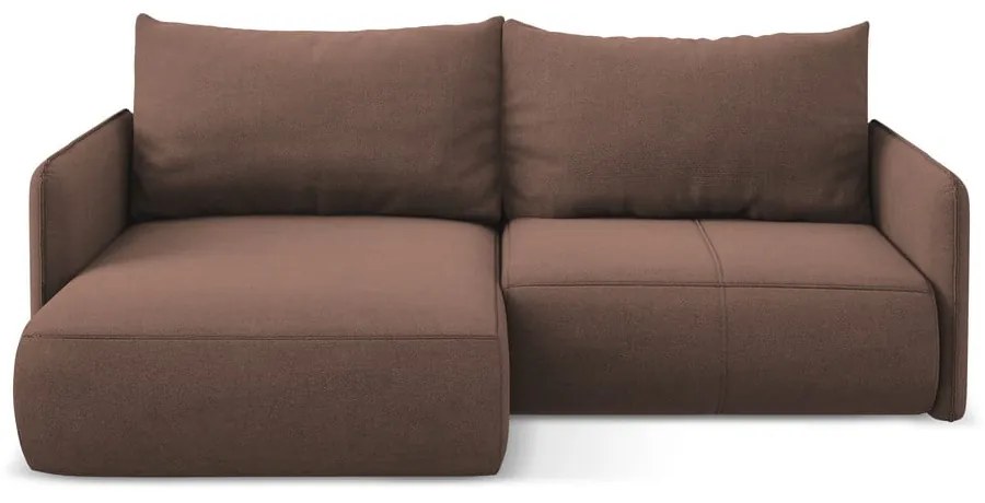 Ružová rozkladacia/s úložným priestorom rohová pohovka (ľavý roh) Nanea – Makamii