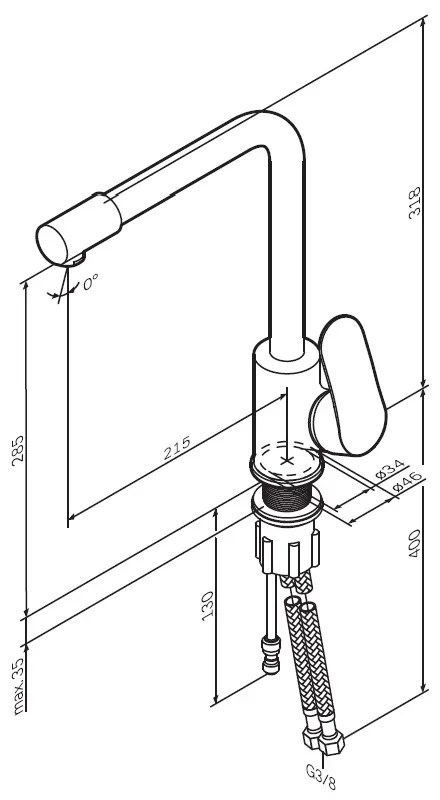 Kuchynská batéria AM.PM X-Joy FXB05000 chróm