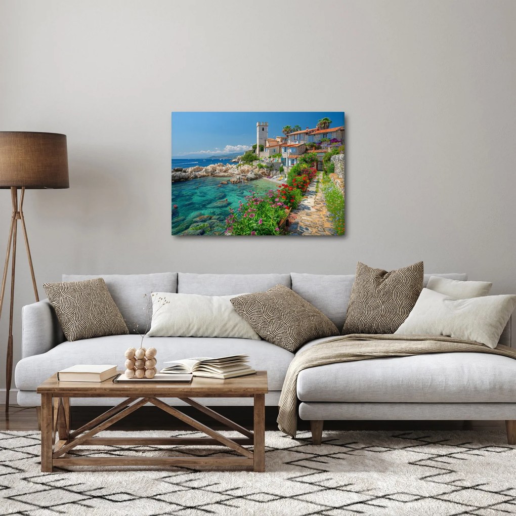 Obraz - Malebné pobrežie dediny (70x50 cm)