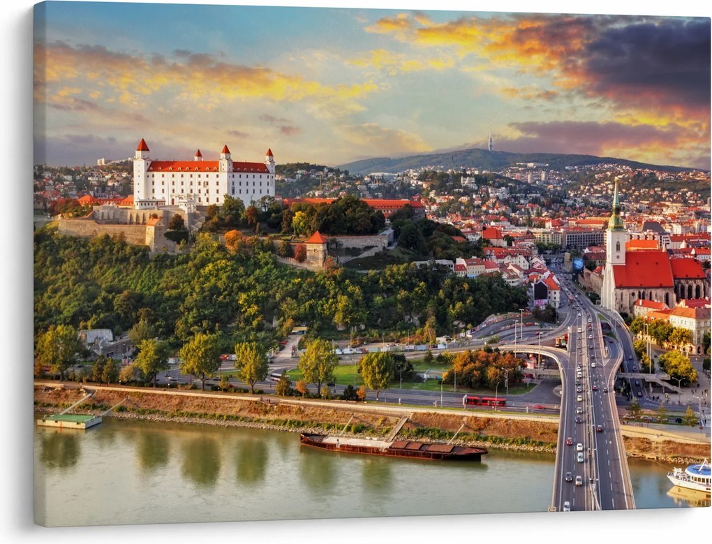 Obraz - Panorama Bratislavy, Slovensko (70x50 cm)