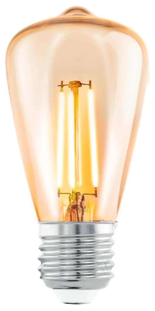 EGLO Retro filamentová LED žiarovka, E27, ST48, 4W, 270lm, 2200K, teplá biela, jantárová