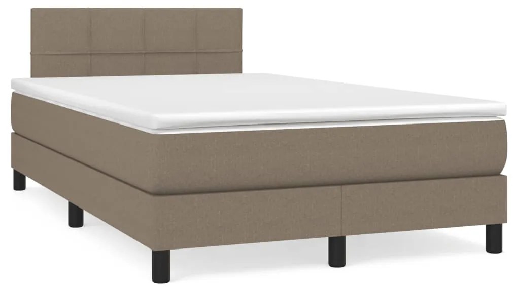 Boxspring posteľ s matracom a LED sivohnedá 120x190 cm látka 3270043