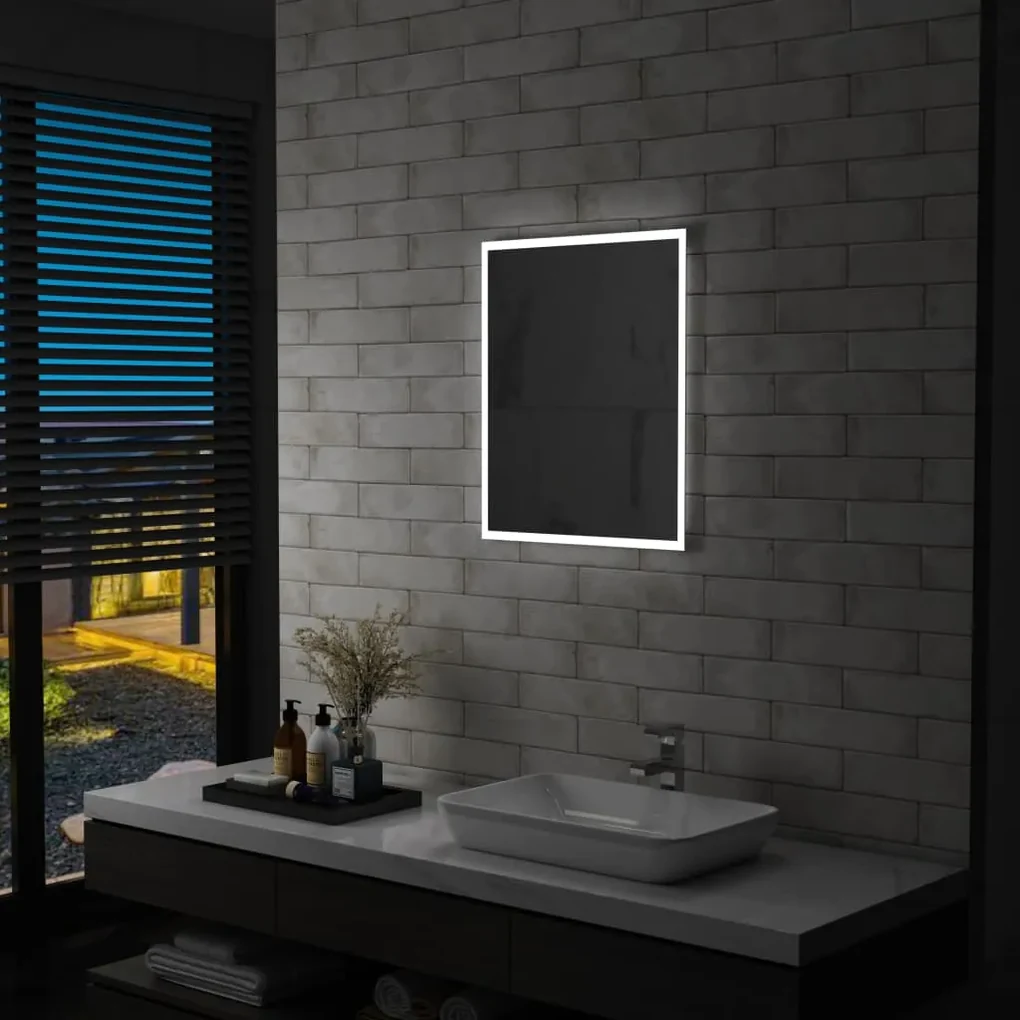 vidaXL Kúpeľňové nástenné zrkadlo s LED osvetlením 50x60 cm