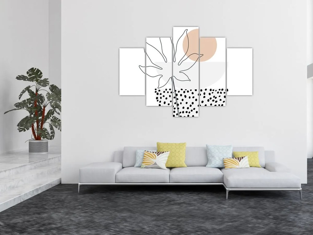 Obraz - Line art kvety N⁰3 (150x105 cm)