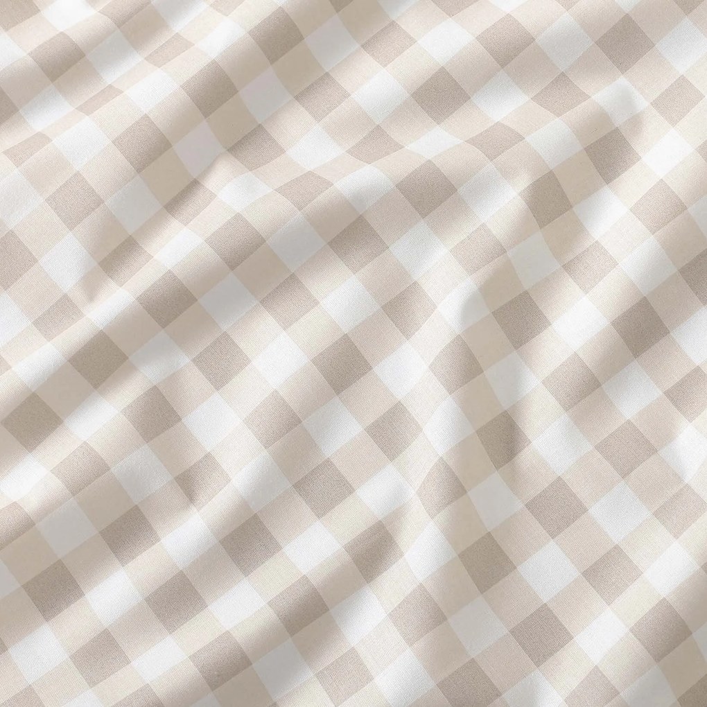 Goldea hranatý obrus 100% bavlnené plátno - latte kocky 80 x 80 cm