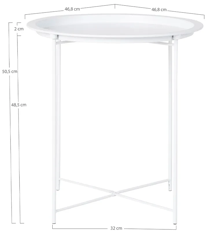 Biely Stolík Bastia 46.8 × 46.8 × 50.5 cm HOUSE NORDIC