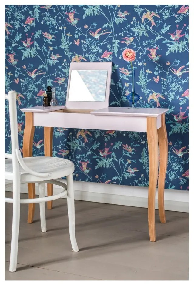Grafitovosivý toaletný stolík so zrkadlom Ragaba Dressing Table, dĺžka 65 cm
