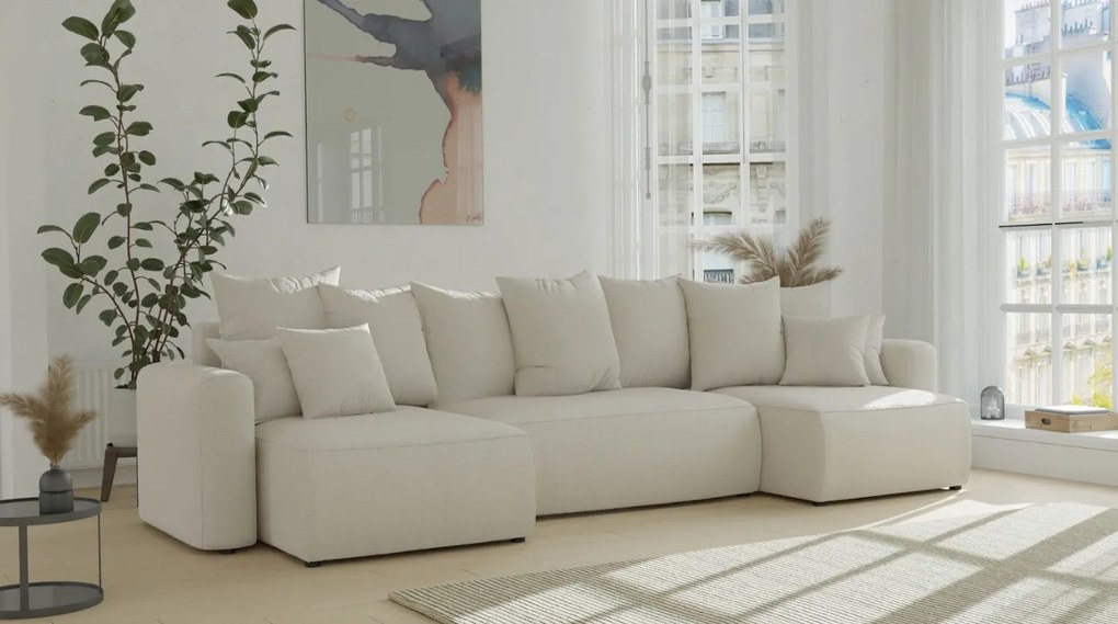 Rohová sedačka Denia U (béžová). Akcia -20%. Vlastná spoľahlivá doprava až k Vám domov. 1133131