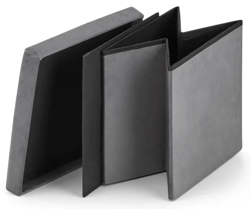 Skladacia taburetka sivá M zamat sivá