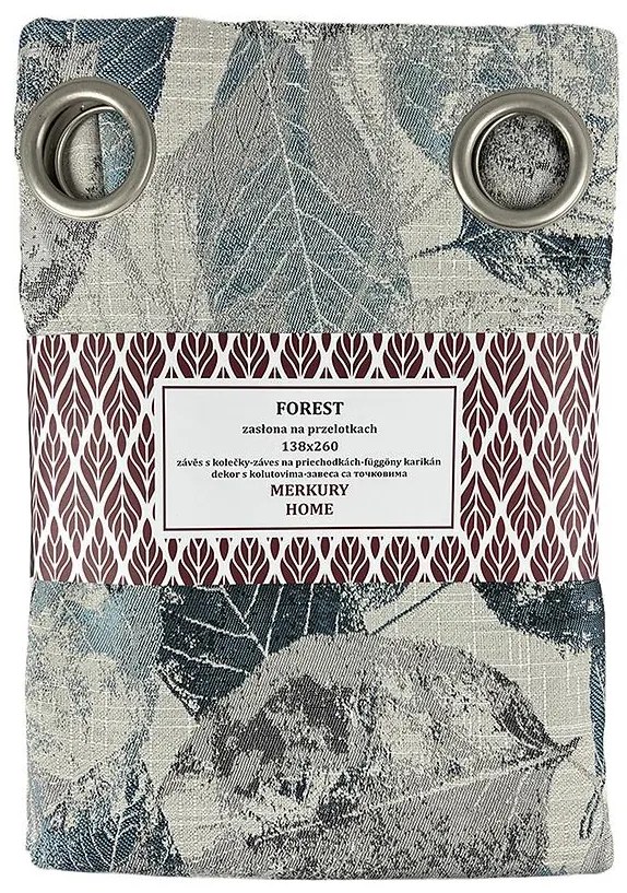 Záves Forest indigo na priechodkách 138x260