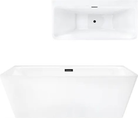 Voľne stojaca nástenná vaňa Corsan Iseo 150 x 75, široký okraj, grafit