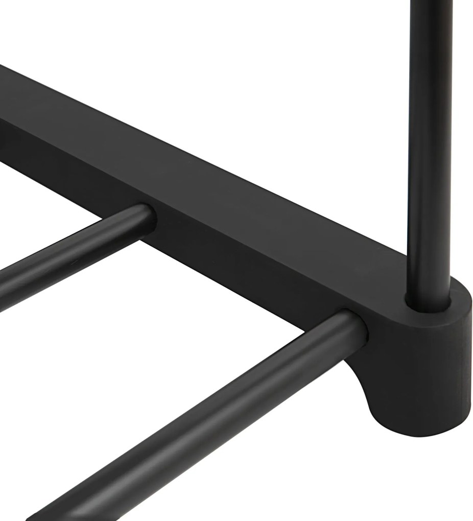 Kovový stojan na topánky, 6 úrovní, prispôsobiteľný, čierny