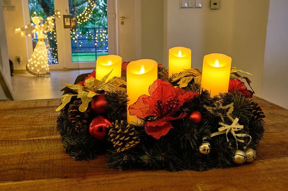 DECOLED Umelý kvet červený, 20,5x17 cm