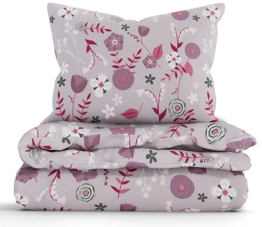 Predĺžené bavlnené obliečky Renforcé - Dora šedá