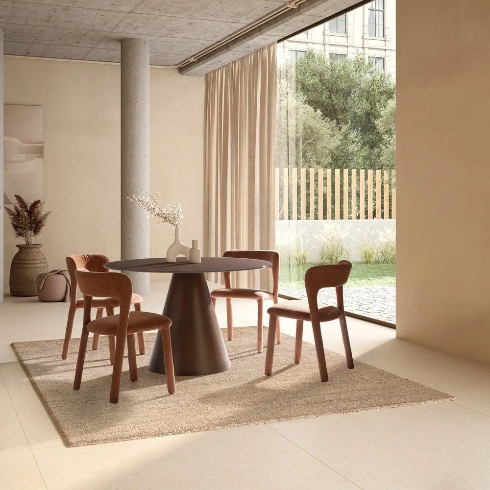 Okrúhly jedálenský stôl so sklenenou doskou ø 120 cm Vida – MOME