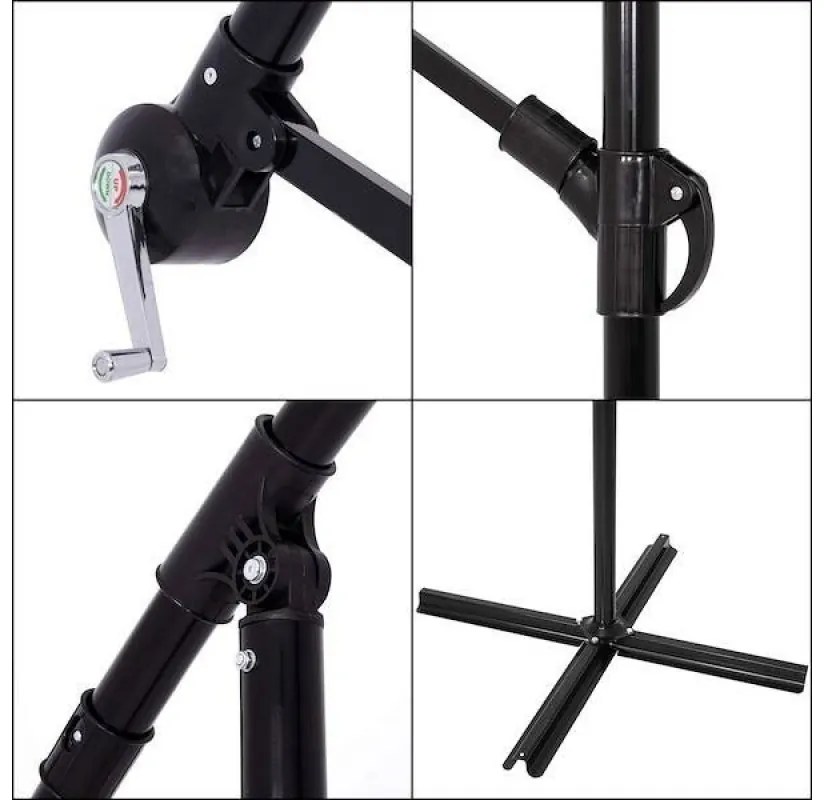 Záhradný slnečník 300 cm SPRINGOS GU0027 – sivý