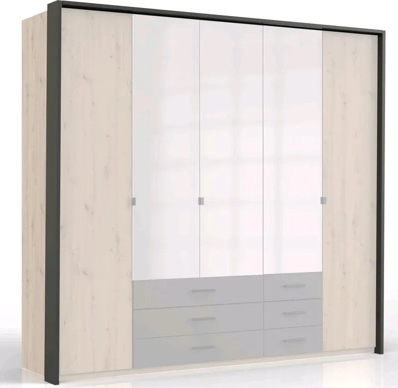 Paspartový rám k šatníkovej skrini Coventry, 228 cm, antracitová oceľ