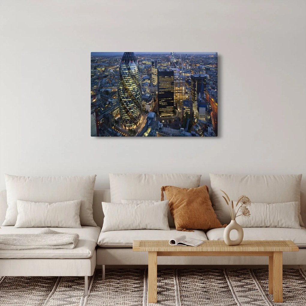 Obraz - Večerná panoráma Londýna (90x60 cm)