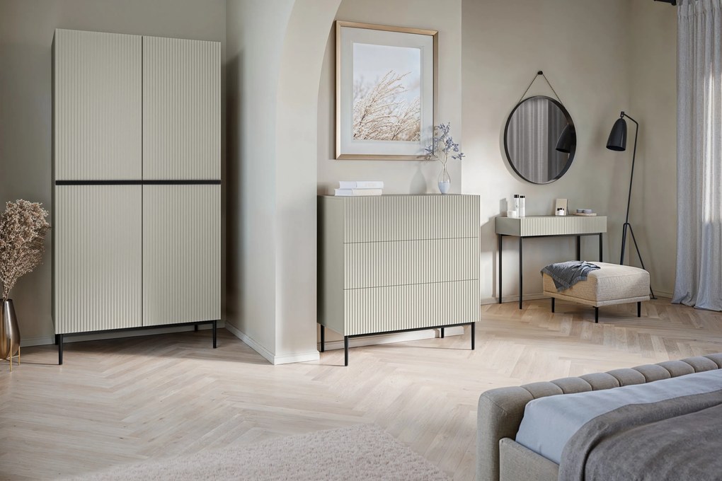 Komoda Nicole 100 cm - kašmírová / čierna