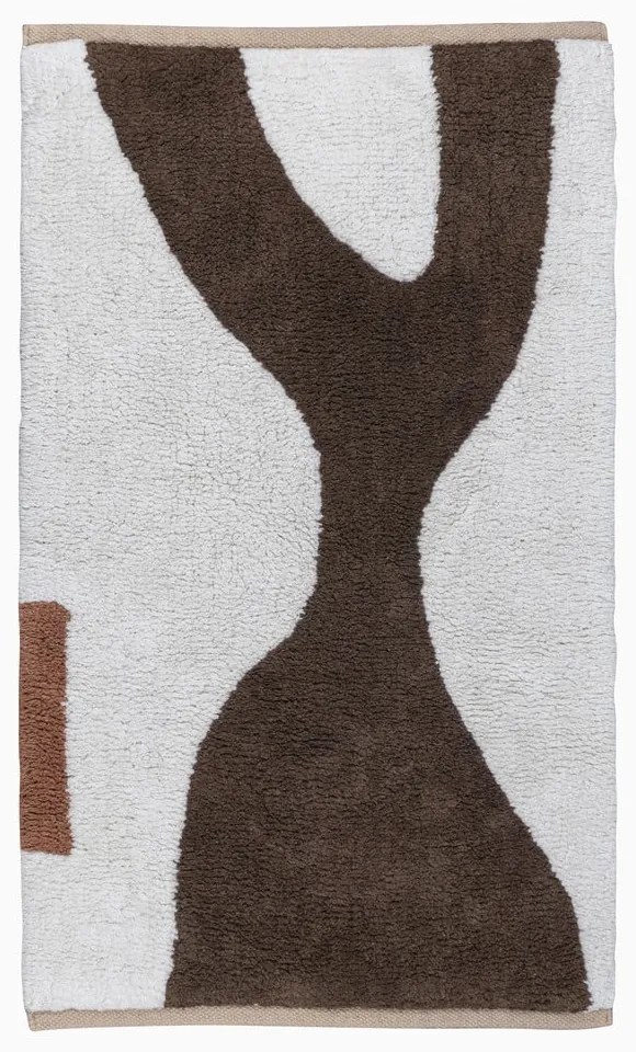 Bielo-hnedý prateľný bavlnený koberec 50x80 cm Figura – Mette Ditmer Denmark