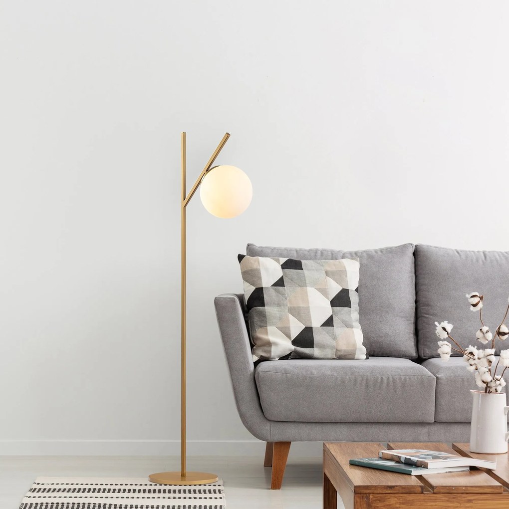 Stojací lampa Fork zlatá