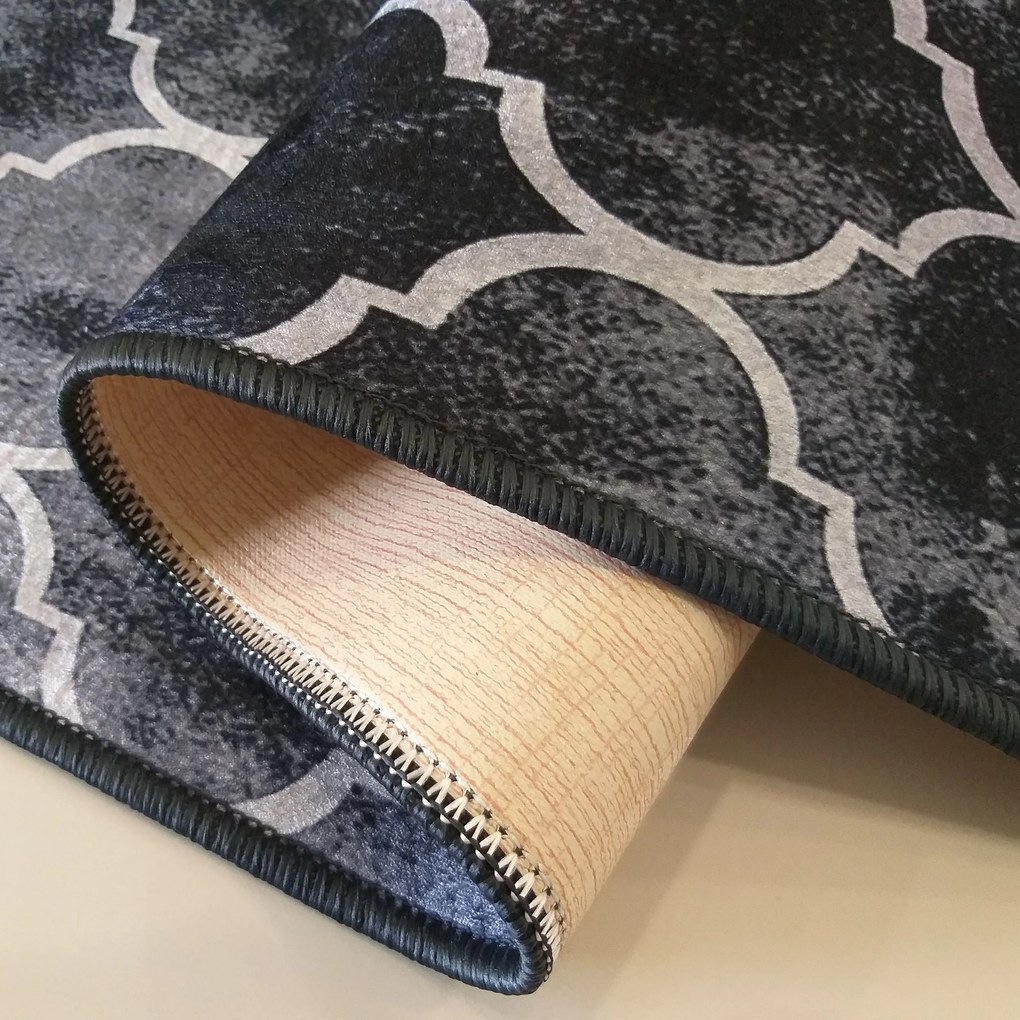 DY Čierno-biely vzorovaný koberec Horeca 01 Rozmer: 60x100 cm